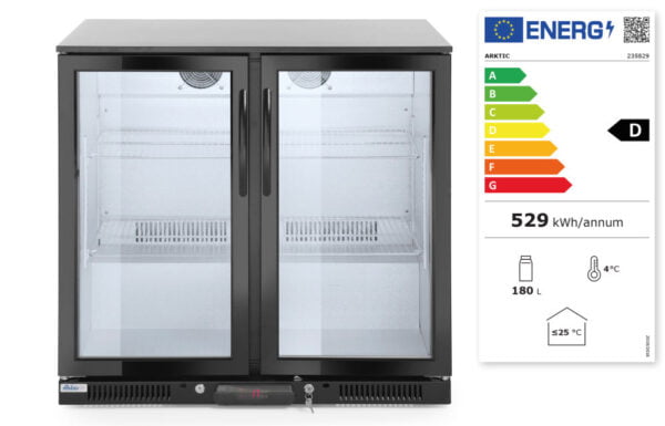 Arrière de bar réfrigéré double portes 200 l 230V 160W – Image 2