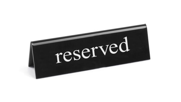 Chevalet de table reserved 130x35x40 mm Noir - Blanc – Image 2